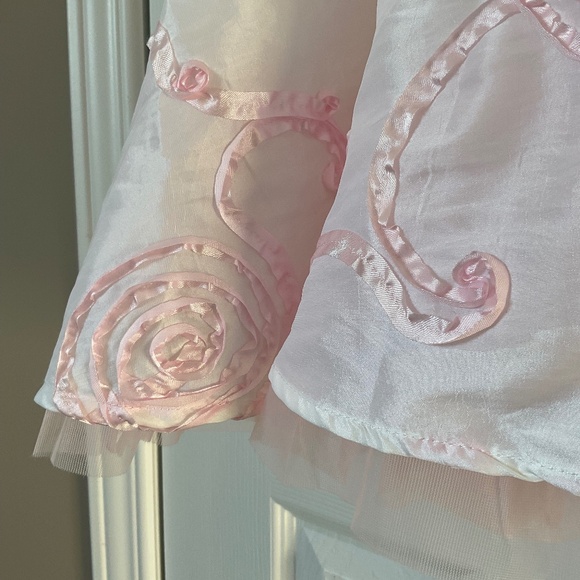 Flower Girl, Party, Princess, Halloween Dress Size 8 White Pink Floral Sash - Picture 6 of 16